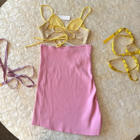 NWT For Love and Lemons Keisha Set NEW skirt and top two pieces sz S ribbed knit - Picture 13 of 13